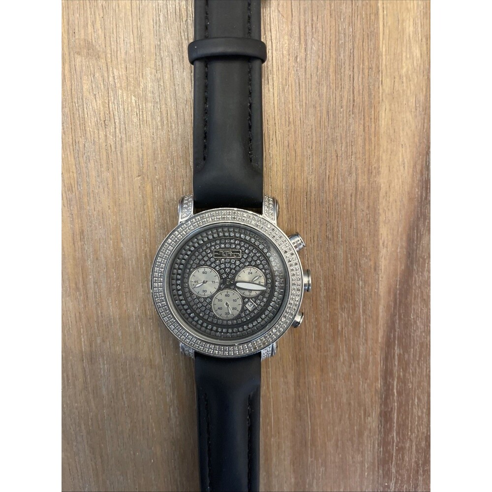 JoJo Mens Diamond Pave Gun Metal Wrist Watch JRM00075 with Appraisal